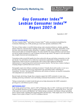 Gay Consumer Index Lesbian Consumer Index Report 2007-8