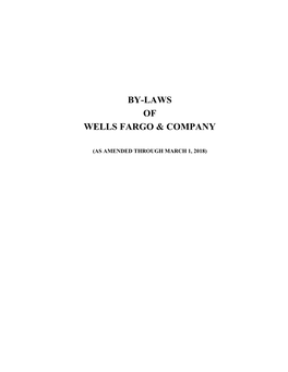 By-Laws of Wells Fargo & Company (PDF)
