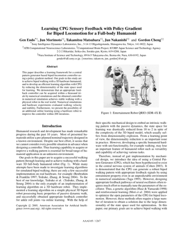 Learning CPG Sensory Feedback with Policy Gradient for Biped Locomotion for a Full-Body Humanoid
