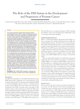 The Role of the FSH System in the Development and Progression of Prostate Cancer