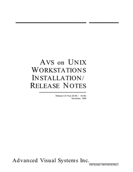 AVS on UNIX WORKSTATIONS INSTALLATION/ RELEASE NOTES