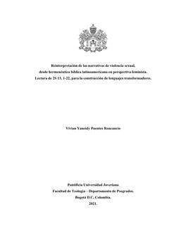 Reinterpretación De Narrativas De Violencias Sexuales