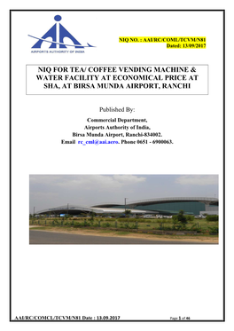 Niq for Tea/ Coffee Vending Machine & Water Facility At