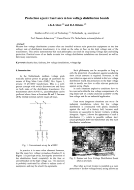 Protection Against Fault Arcs in Low Voltage Distribution Boards