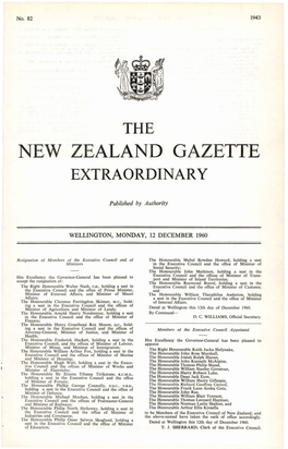 New Zealand Gazette Extraordinary