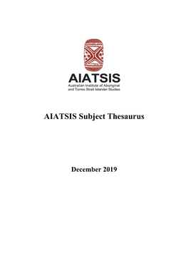 AIATSIS Subject Thesaurus