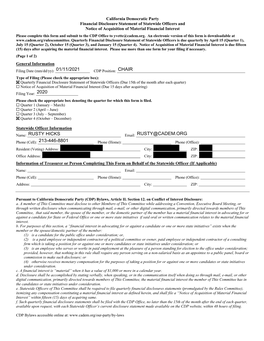 01/11/2021 Chair 2020 Rusty Hicks Rusty@Cadem.Org 213