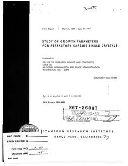 Study of Growth Parameters for Refractory Carbide Single Crystals