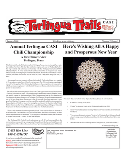 Annual Terlingua CASI Chili Championship Here's Wishing All A