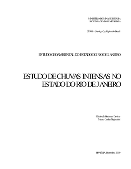 Estudo De Chuvas Intensas No Estado Do Rio De Janeiro