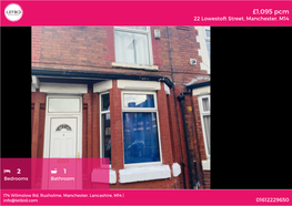 £1,095 Pcm 22 Lowestoft Street, Manchester, M14