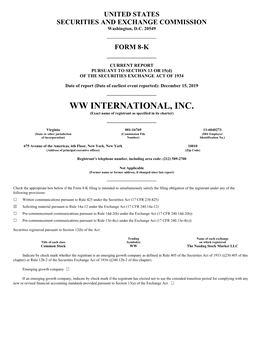 WW INTERNATIONAL, INC. (Exact Name of Registrant As Specified in Its Charter)