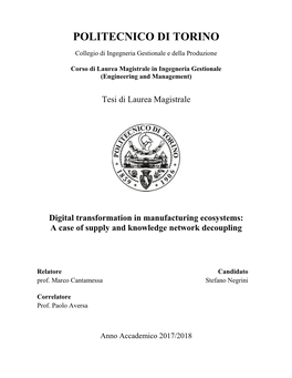 Digital Transformation in Manufacturing Ecosystems: a Case of Supply and Knowledge Network Decoupling