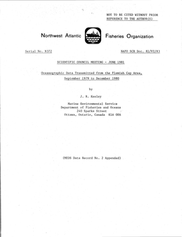 Oceanographic Data Transmitted from the Flemish Cap Area September 1979 to December 1980