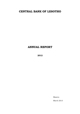 Central Bank of Lesotho Annual Report