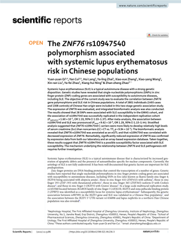 The ZNF76 Rs10947540 Polymorphism Associated With