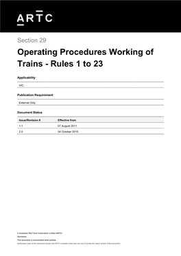 TA20 Section 29 Working of Trains