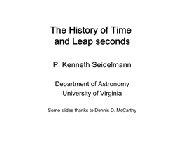 The History of Time and Leap Seconds