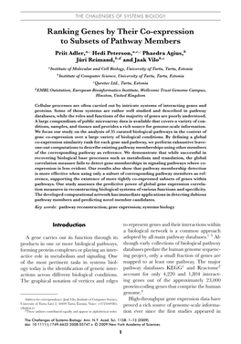 Ranking Genes by Their Co-Expression to Subsets of Pathway Members