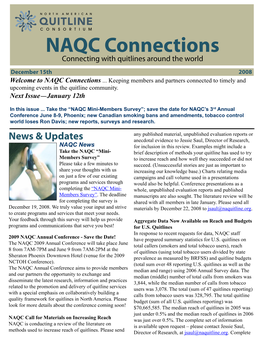 NAQC Connections Connecting with Quitlines Around the World