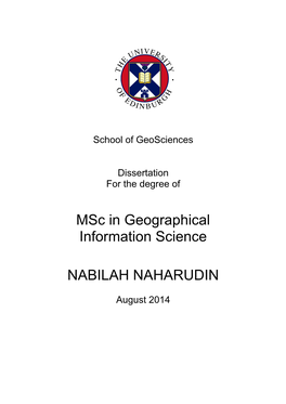 Msc in Geographical Information Science NABILAH NAHARUDIN