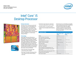 Intel® Core™ I5 Desktop Processor with Intel® HD Graphics