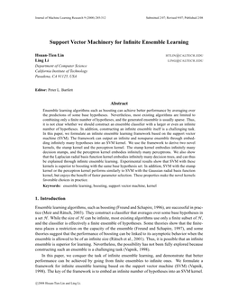 Support Vector Machinery for Infinite Ensemble Learning