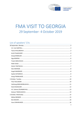 Fma Visit to Georgia