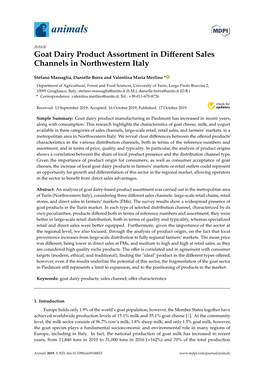 Goat Dairy Product Assortment in Different Sales Channels In