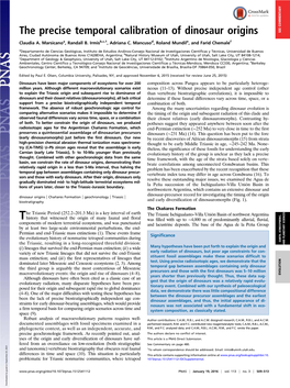 The Precise Temporal Calibration of Dinosaur Origins SEE COMMENTARY