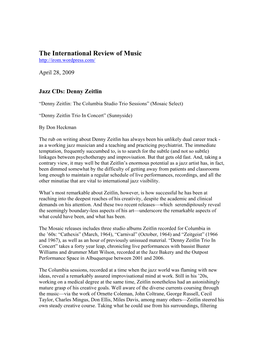 The International Review of Music