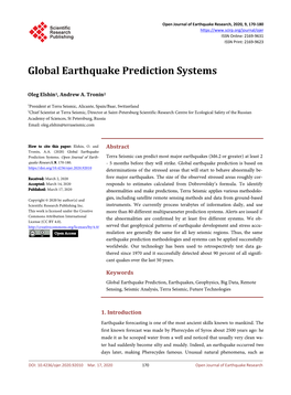 Global Earthquake Prediction Systems