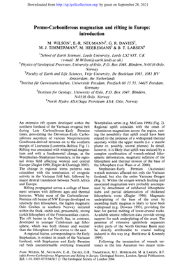 Permo-Carboniferous Magmatism and Rifting in Europe: Introduction