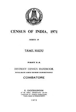 District Census Handbook, Coimbatore, Part X-A, Series-19