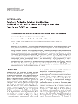 Basal and Activated Calcium Sensitization Mediated by Rhoa/Rho Kinase Pathway in Rats with Genetic and Salt Hypertension