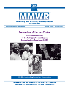 Prevention of Herpes Zoster Recommendations of the Advisory Committee on Immunization Practices (ACIP)