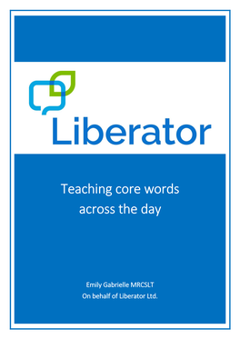 Teaching Core Words Across the Day