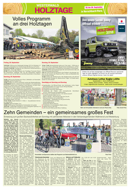 Ein Gemeinsames Großes Fest Volles Programm an Drei Holztagen