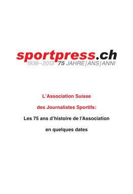 L'association Suisse Des Journalistes Sportifs