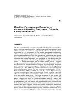 Modelling, Forecasting and Scenarios in Comparable Upwelling Ecosystems: California, Canary and Humboldt