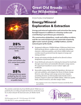 Broads' Energy/Mineral Extraction