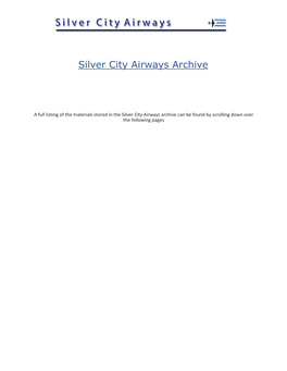 Silver City Airways Archive Listing