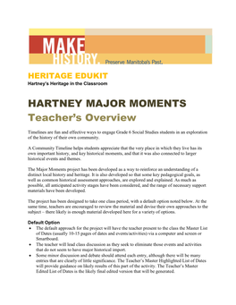 Hartney Heritage Edukit: Part 2 Major Moments, Heritage Manitoba