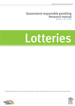 Queensland Responsible Gambling Resource Manual—Lotteries