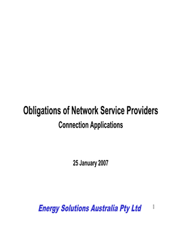 Energy Solutions Australia 25 January 2007