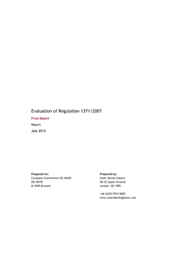 Evaluation of Regulation 1371/2007