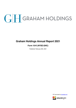 Graham Holdings Annual Report 2021