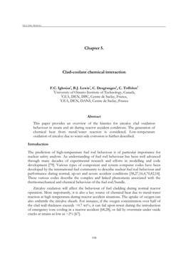 Chapter 5. Clad-Coolant Chemical Interaction