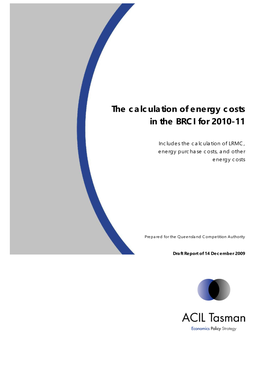 The Calculation of Energy Costs in the BRCI for 2010-11