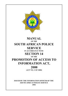 Manual South African Police Service Section 14